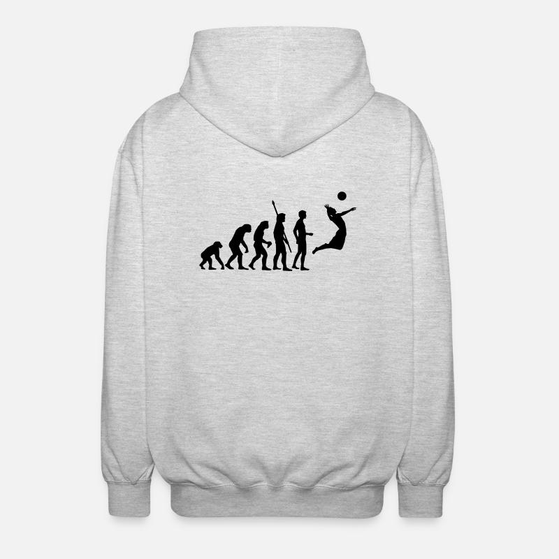 evolution_volleyball - Unisex Hooded Jacket - light heather grey