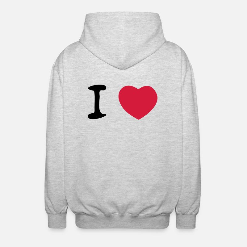 coeur - Veste à capuche unisexe - gris clair chiné