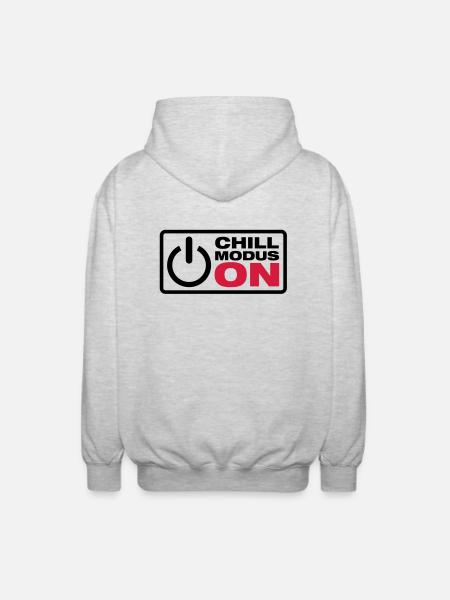 chill_modus_on_f2 - Unisex Hooded Jacket - light heather grey