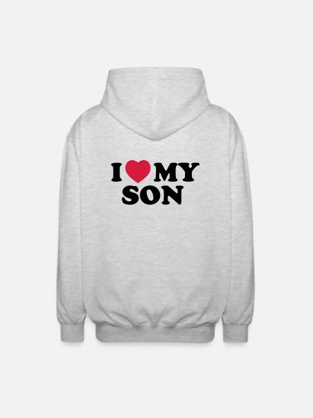 I love my son - Veste à capuche unisexe - gris clair chiné
