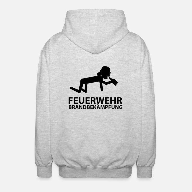 feuerwehr brandbekämpfung - Unisex Kapuzenjacke - Hellgrau meliert