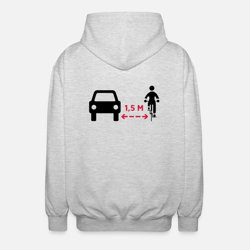 Abstand halten! - Unisex Kapuzenjacke - Hellgrau meliert