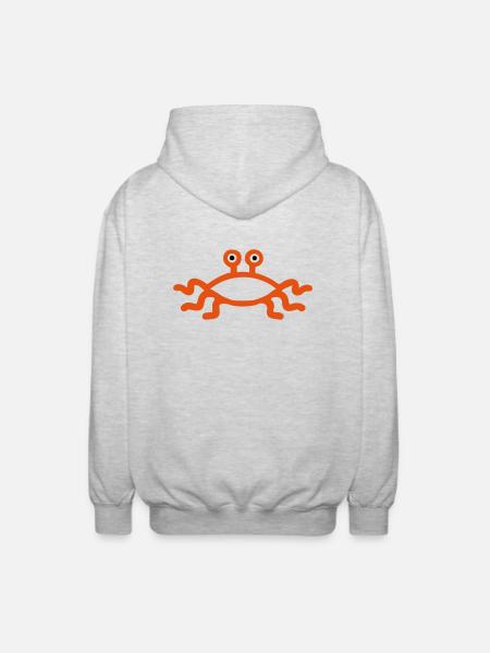 Fliegendes Spaghettimonster - Unisex Kapuzenjacke - Hellgrau meliert