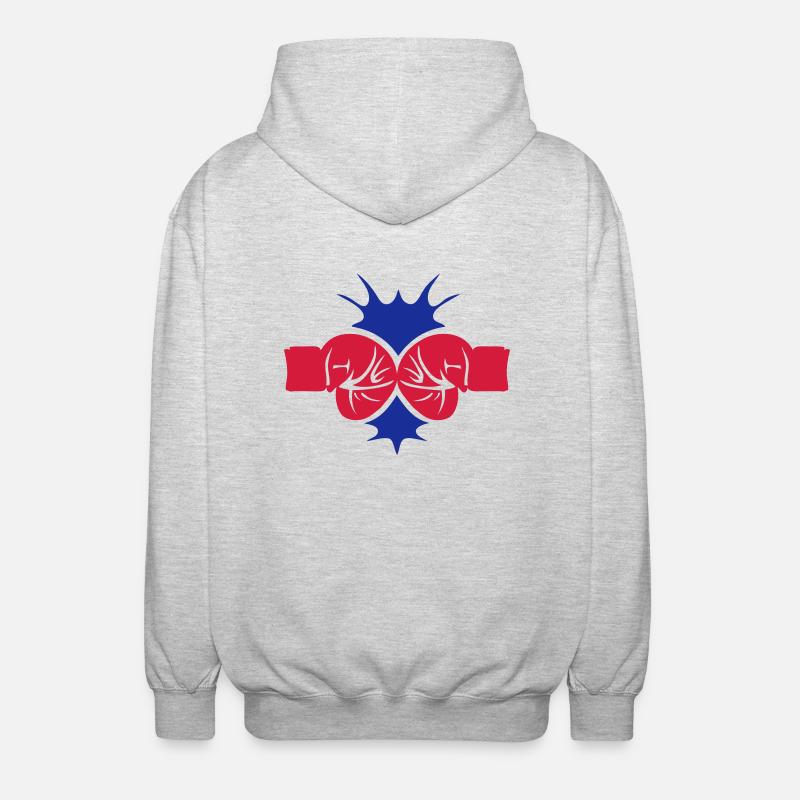 Boxhandschuh Auswirkungen ein - Unisex Kapuzenjacke - Hellgrau meliert