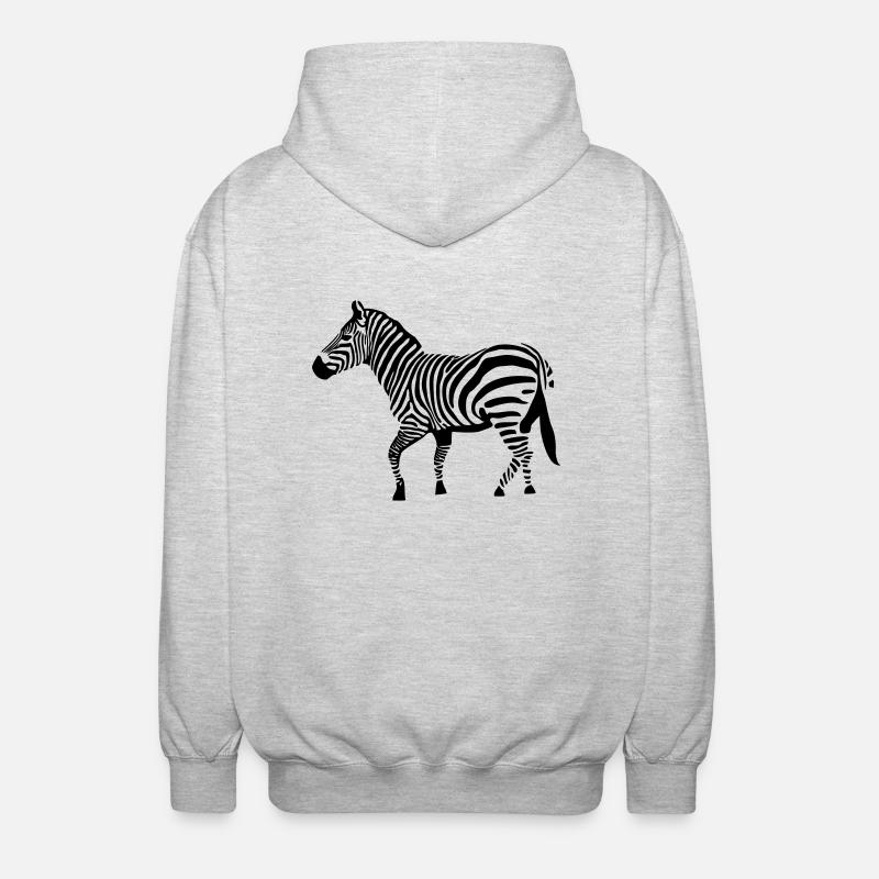 drawing zebra vector savannah - Unisex Hooded Jacket - light heather grey