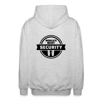 Security - Unisex Hooded Jacket - light heather grey - Back - AI Model Male 185 light (185cm)