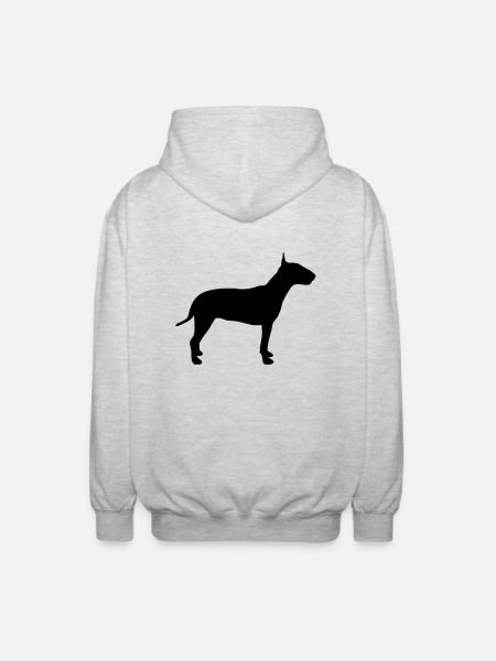 Bull terrier - Unisex Hooded Jacket - light heather grey
