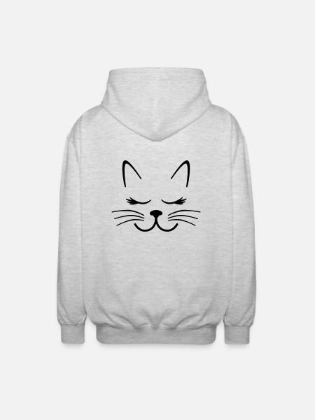 cat - Unisex Hooded Jacket - light heather grey