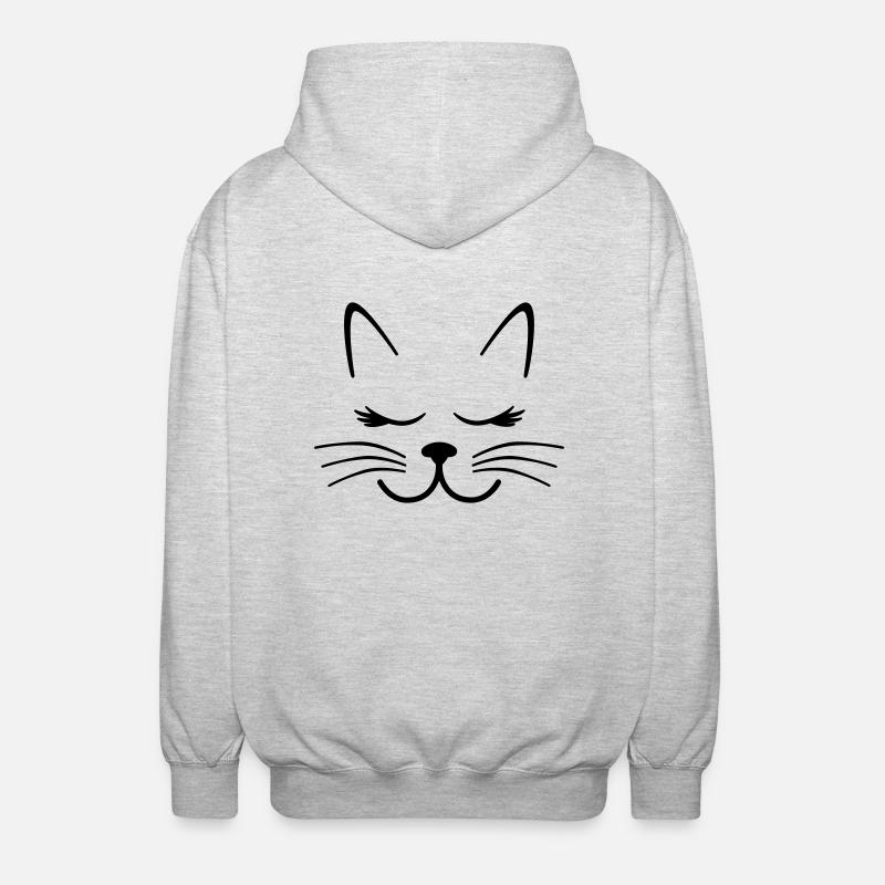 chat - Veste à capuche unisexe - gris clair chiné