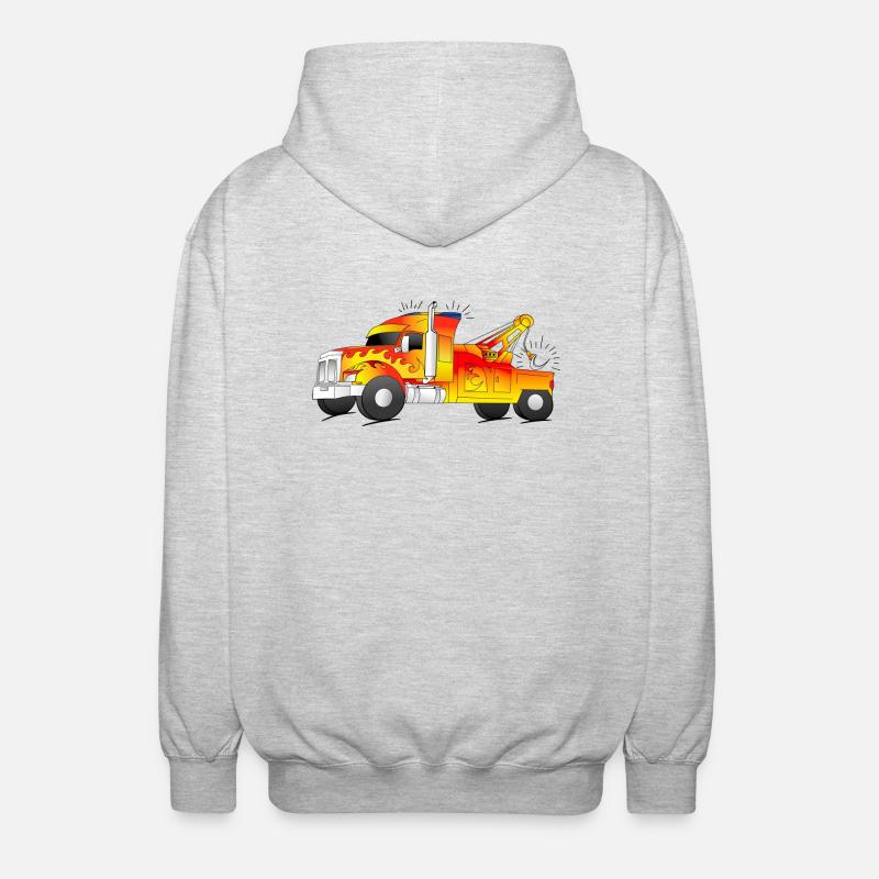 cooler Abschleppwagen Abschlepper LKW - Unisex Kapuzenjacke - Hellgrau meliert