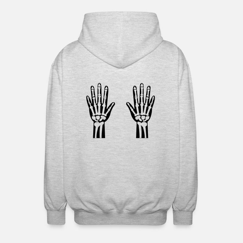 Skeleton Hands 01 - Unisex Hooded Jacket - light heather grey
