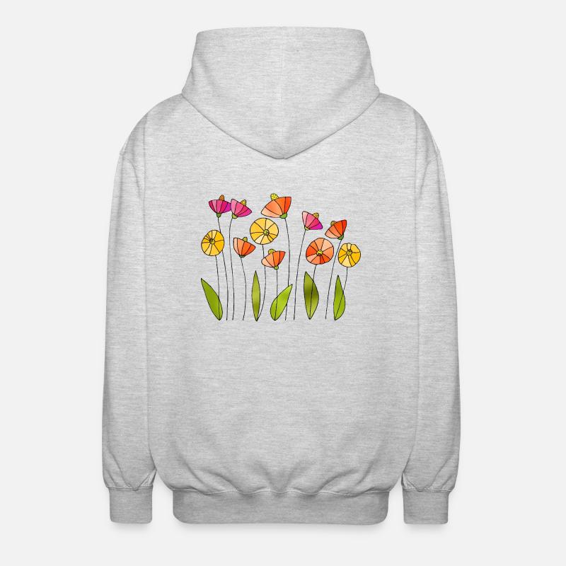 Fleur - Veste à capuche unisexe - gris clair chiné
