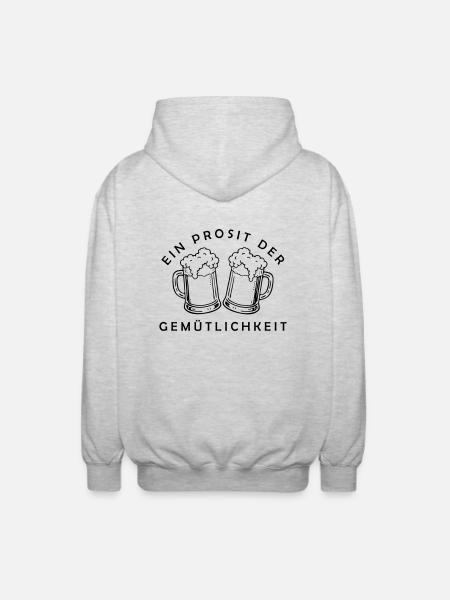 Bier - Ein Prosit der Gemütlichkeit - Unisex Hooded Jacket - light heather grey