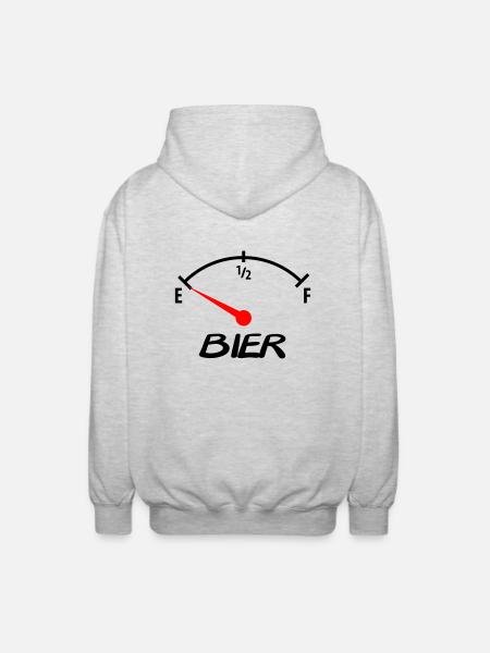 bier - Unisex Kapuzenjacke - Hellgrau meliert