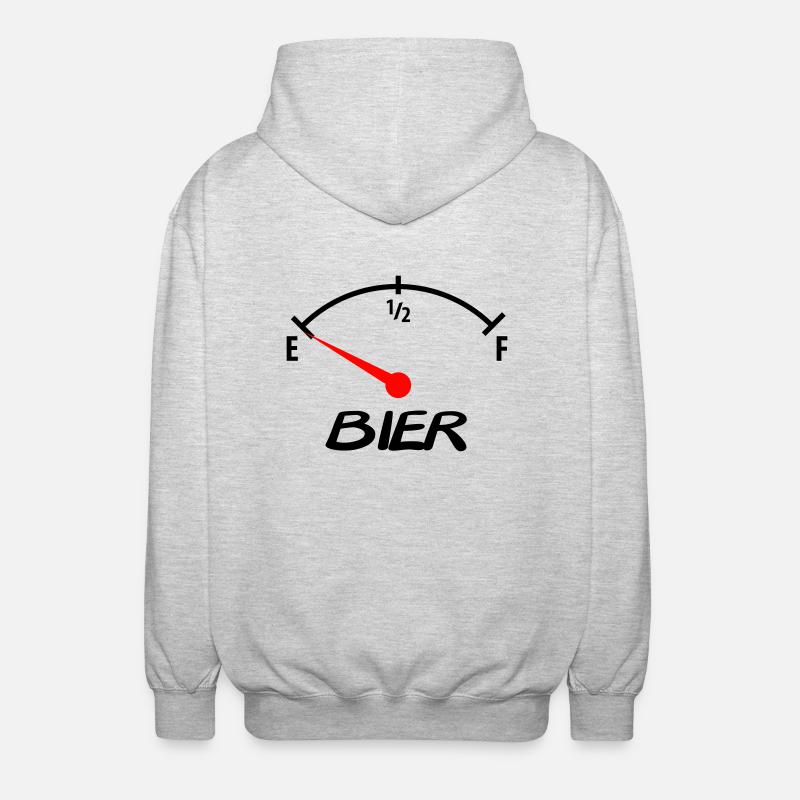 bier - Unisex Kapuzenjacke - Hellgrau meliert