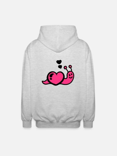 Heart worm - Unisex Hooded Jacket - light heather grey