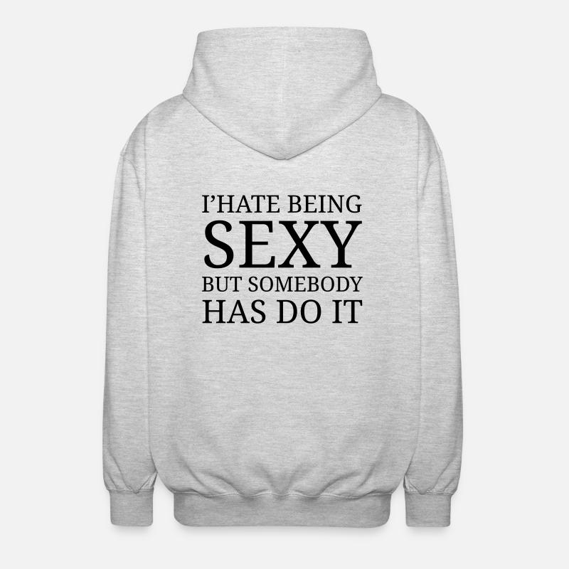 I' hate being sexy - Veste à capuche unisexe - gris clair chiné