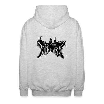 Witten City - Unisex Kapuzenjacke - Hellgrau meliert - Hinten - AI Model Male 185 light (185cm)