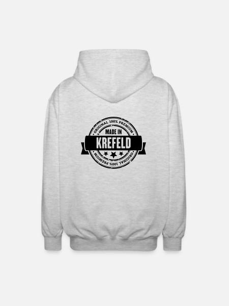 Made in Krefeld - Unisex Kapuzenjacke - Hellgrau meliert
