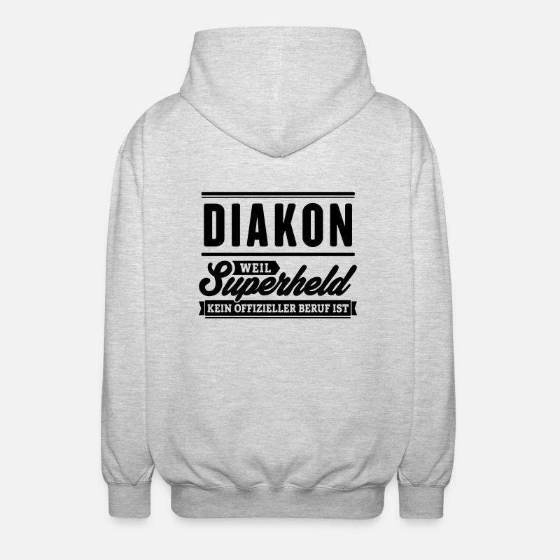 Superheld Diakon - Unisex Kapuzenjacke - Hellgrau meliert