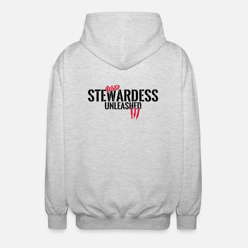 Wilde Stewardess entfesselt - Unisex Kapuzenjacke - Hellgrau meliert