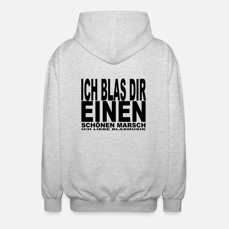 Ich blas dir einen - Unisex Kapuzenjacke - Hellgrau meliert