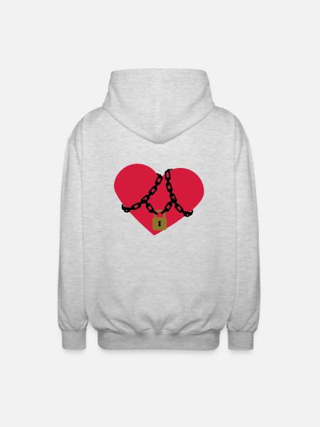 locked_heart - Unisex Hooded Jacket - light heather grey