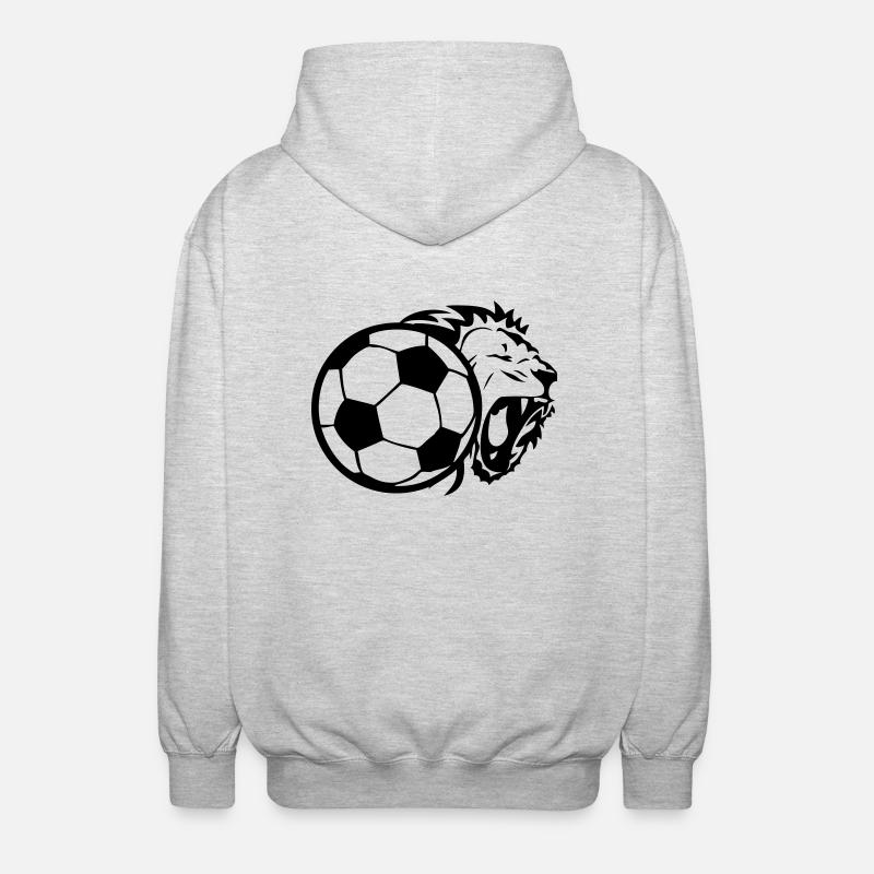 Fußball Löwe - Unisex Kapuzenjacke - Hellgrau meliert