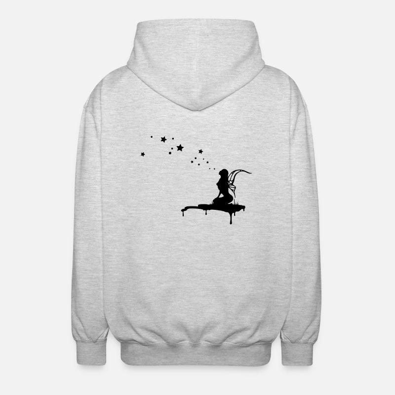 fairy, pixi, elf, star - Unisex Hooded Jacket - light heather grey