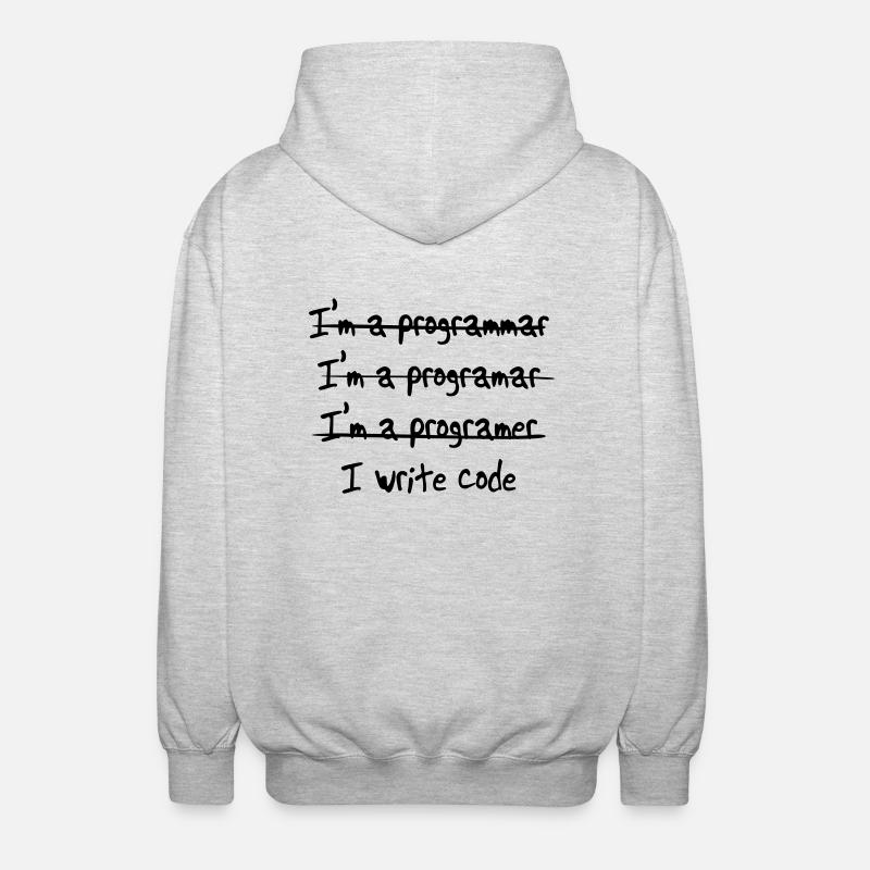 I'm programmer. I write code - Unisex Hooded Jacket - light heather grey