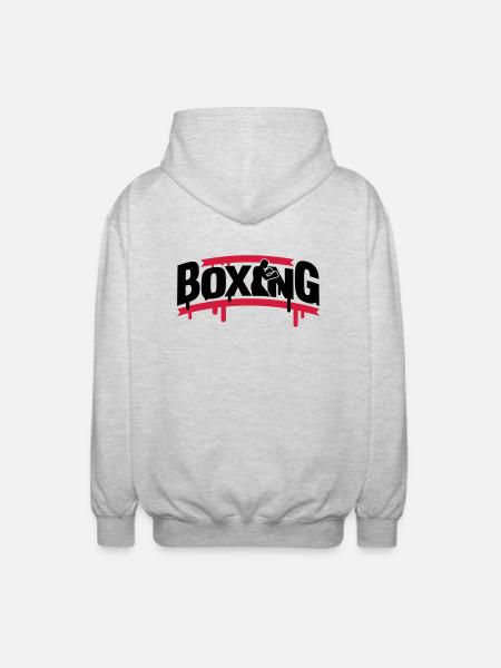 boxing_1_f2 - Unisex Kapuzenjacke - Hellgrau meliert