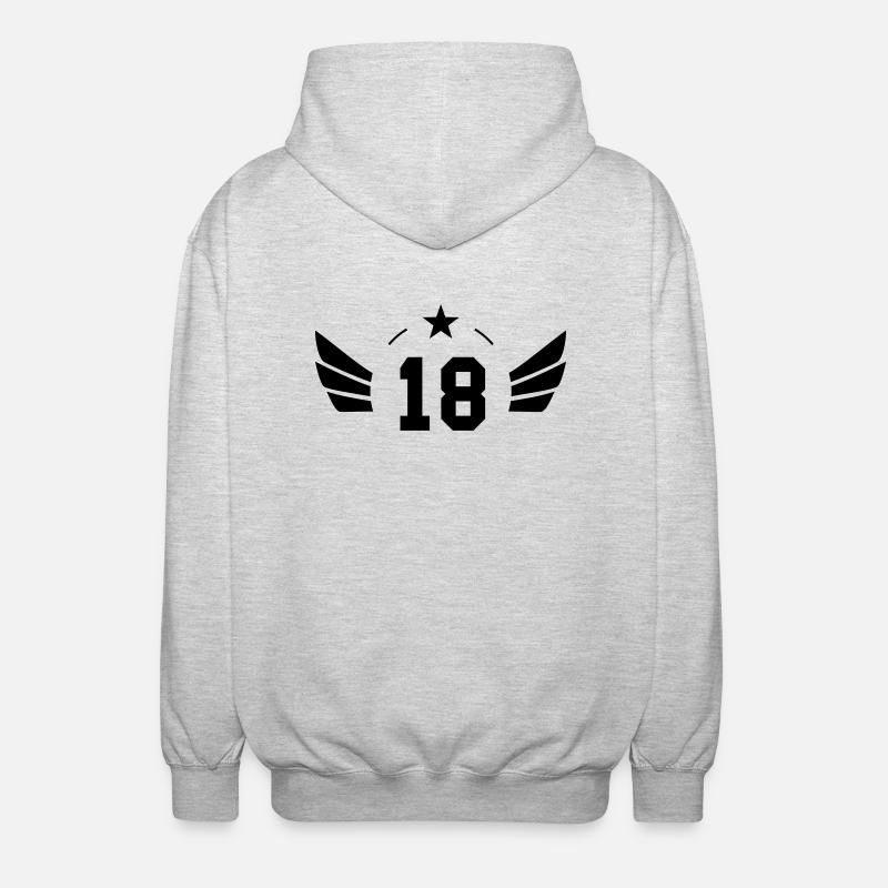 18 ans - Veste à capuche unisexe - gris clair chiné