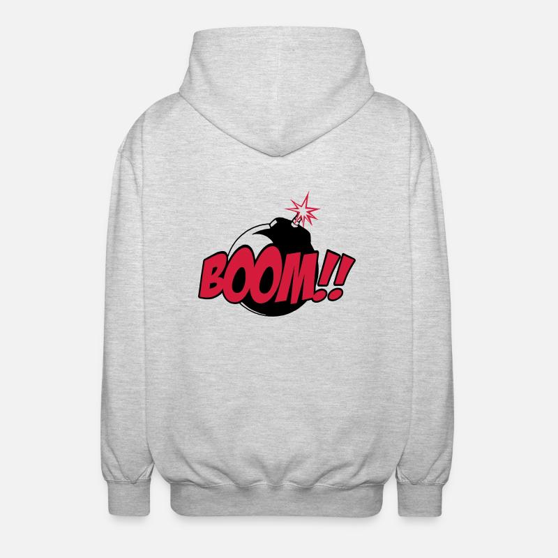 boom - comic sound - Unisex Kapuzenjacke - Hellgrau meliert
