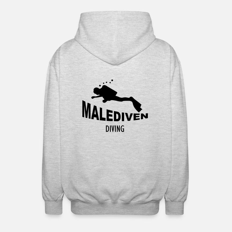 Malediven Diving - Unisex Kapuzenjacke - Hellgrau meliert