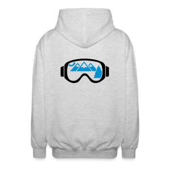 Lunettes de ski - Veste à capuche unisexe - gris clair chiné - Dos - AI Model Male 185 light (185cm)