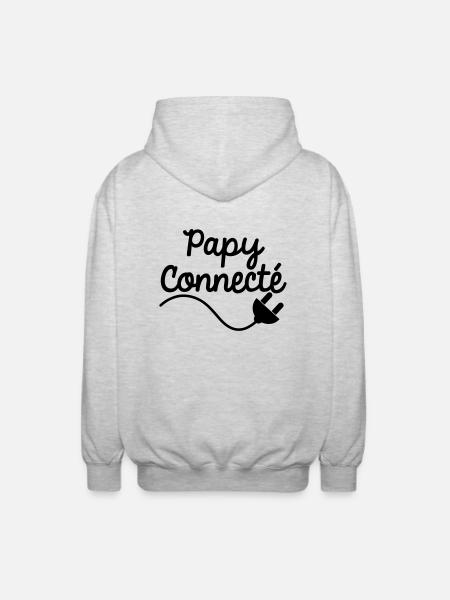 papy connecté - Veste à capuche unisexe - gris clair chiné
