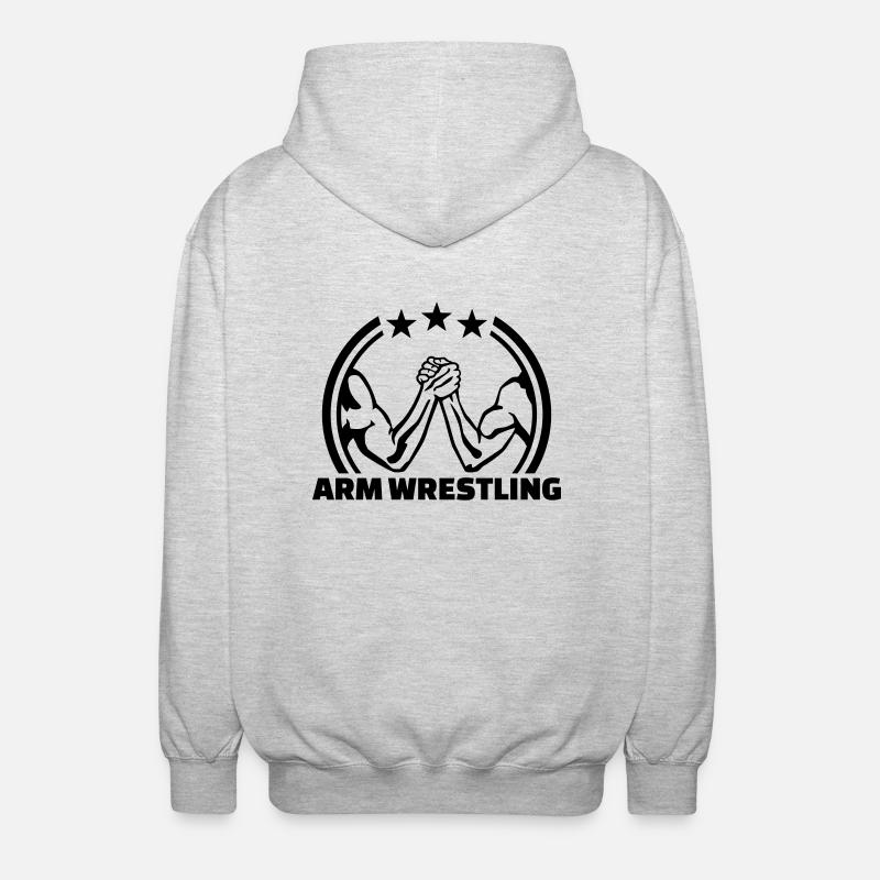 Armdrücken - Unisex Kapuzenjacke - Hellgrau meliert