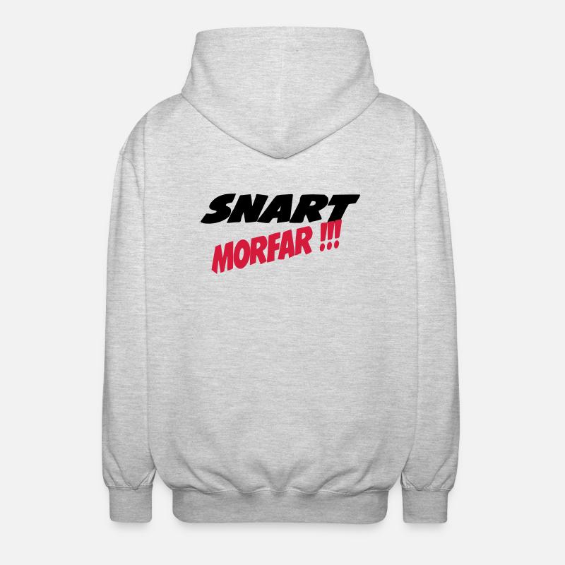 Snart morfar !! - Veste à capuche unisexe - gris clair chiné