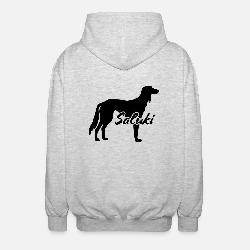 Saluki - Veste à capuche unisexe - gris clair chiné