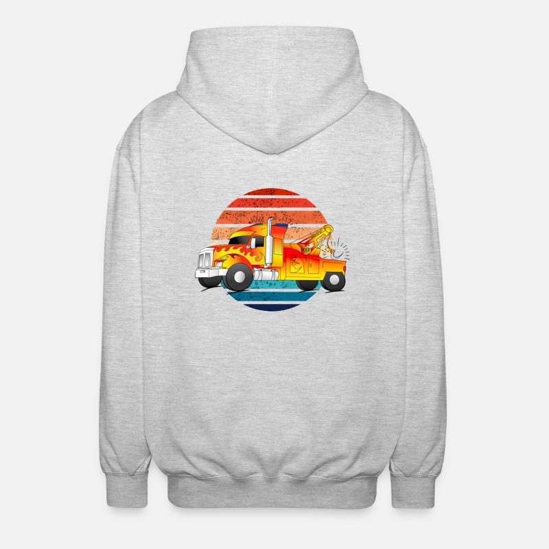 Abschleppwagen Abschleppdienst Abschlepper LKW - Unisex Kapuzenjacke - Hellgrau meliert