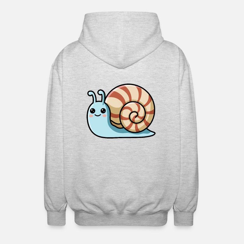 Escargot mignon Kawaii - Veste à capuche unisexe - gris clair chiné