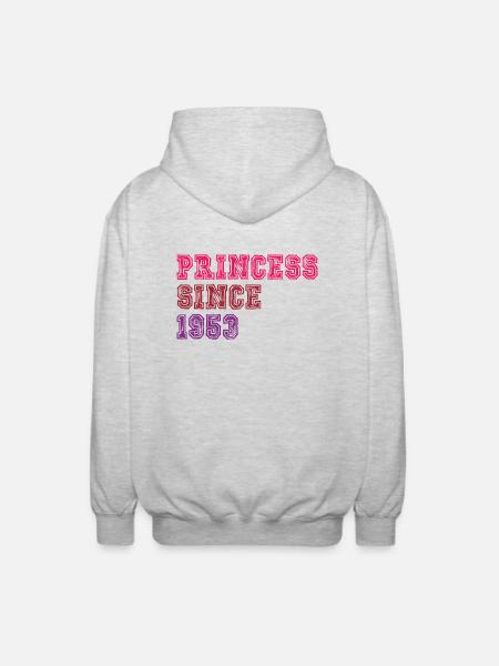 1953 Birthday Princess - Unisex Hooded Jacket - light heather grey