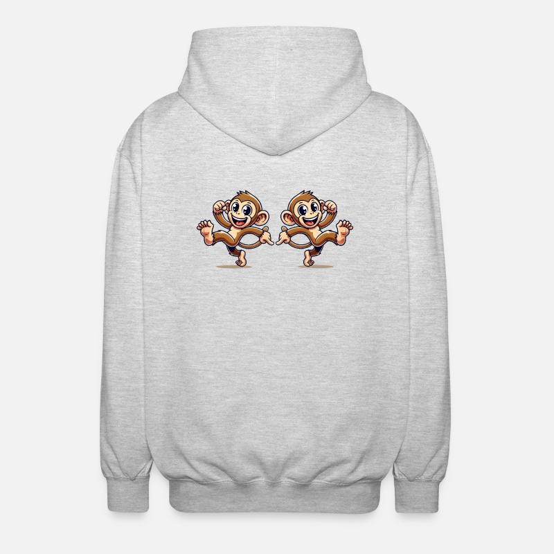 Monkey Comic 2 - Unisex Hooded Jacket - light heather grey
