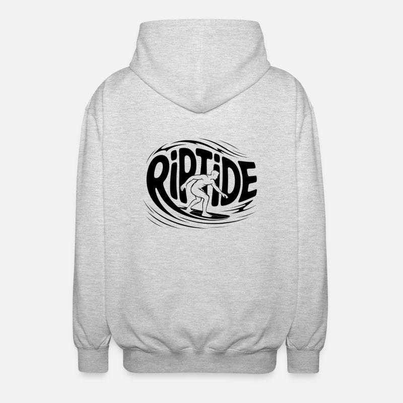 Riptide - Cooles Surfer-Logo - Unisex Kapuzenjacke - Hellgrau meliert