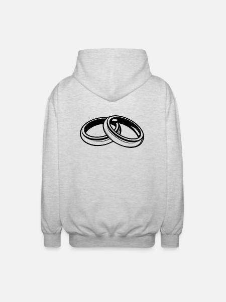 Wedding Rings Symbol - Unisex Hooded Jacket - light heather grey