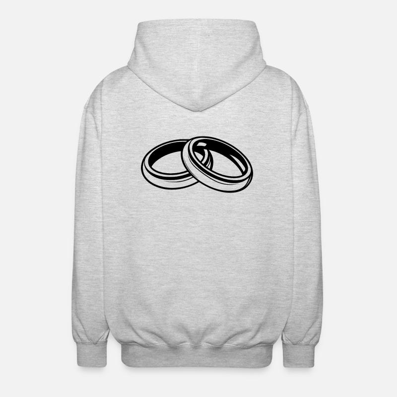 Eheringe Symbol Hochzeit - Unisex Kapuzenjacke - Hellgrau meliert