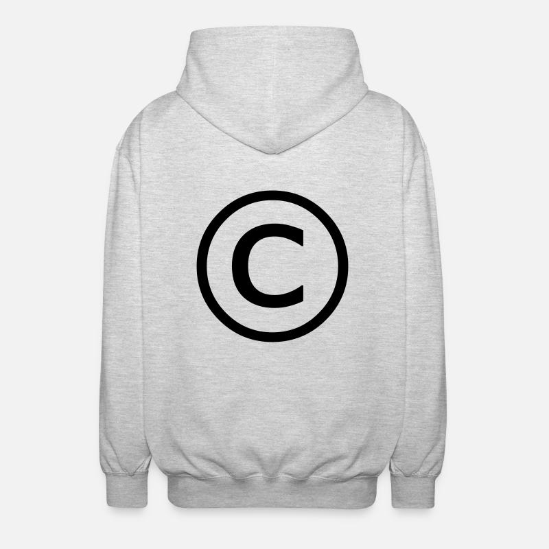 copyright c - Unisex Kapuzenjacke - Hellgrau meliert