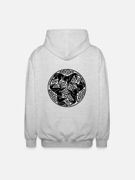 3 Pferde - Unisex Kapuzenjacke - Hellgrau meliert