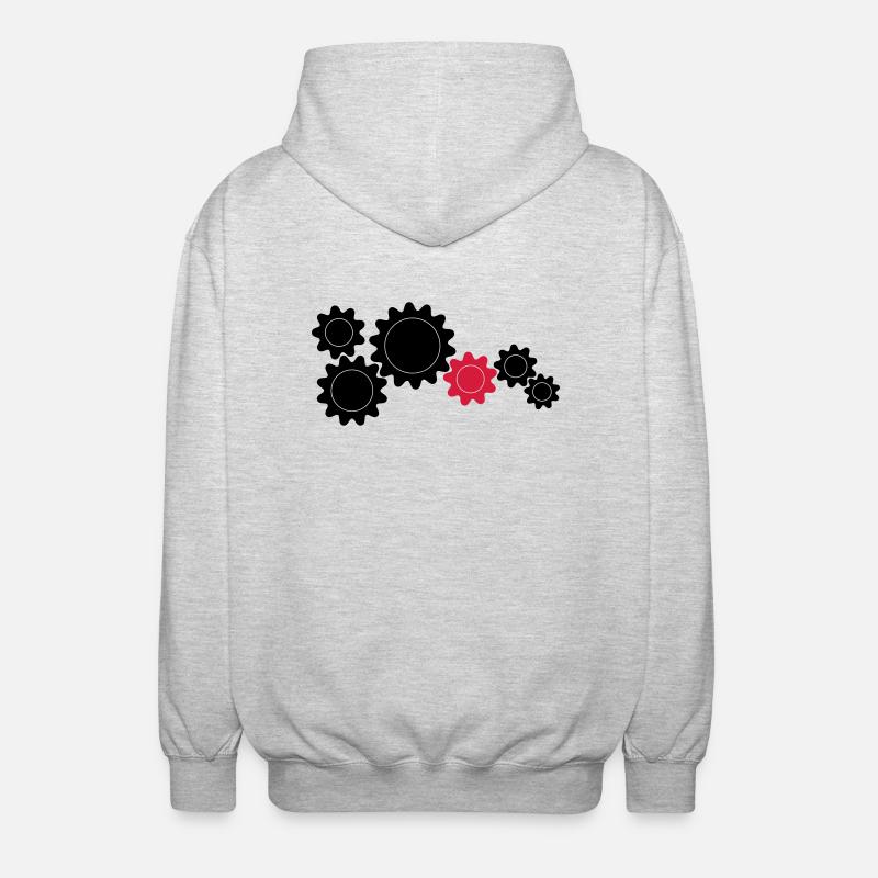 Zahnräder, Teamwork - Unisex Kapuzenjacke - Hellgrau meliert