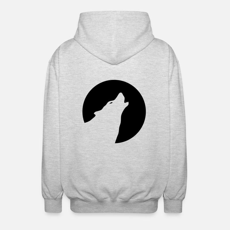 Wolf - Unisex Kapuzenjacke - Hellgrau meliert